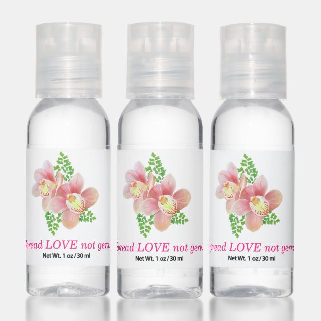 Spread love not germs orchid flowers hand sanitizer (Set)
