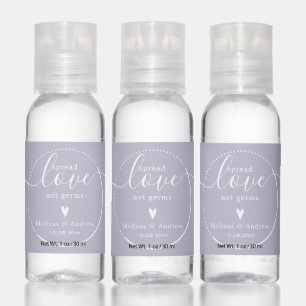 Spread Love, not Germs - Personalized Wedding Hand Sanitizer