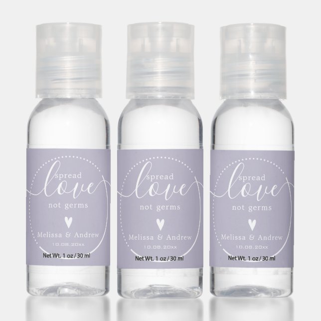 Spread Love, not Germs - Personalized Wedding Hand Sanitizer (Set)