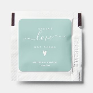 Spread Love not Germs - Personalized Wedding Hand Sanitizer Packet
