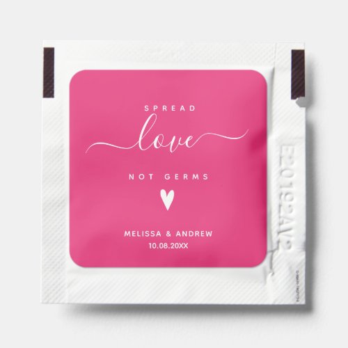Spread Love not Germs _ Personalized Wedding Hand Sanitizer Packet