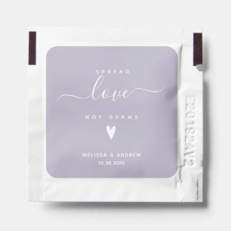 Spread Love not Germs - Personalized Wedding Hand Sanitizer Packet