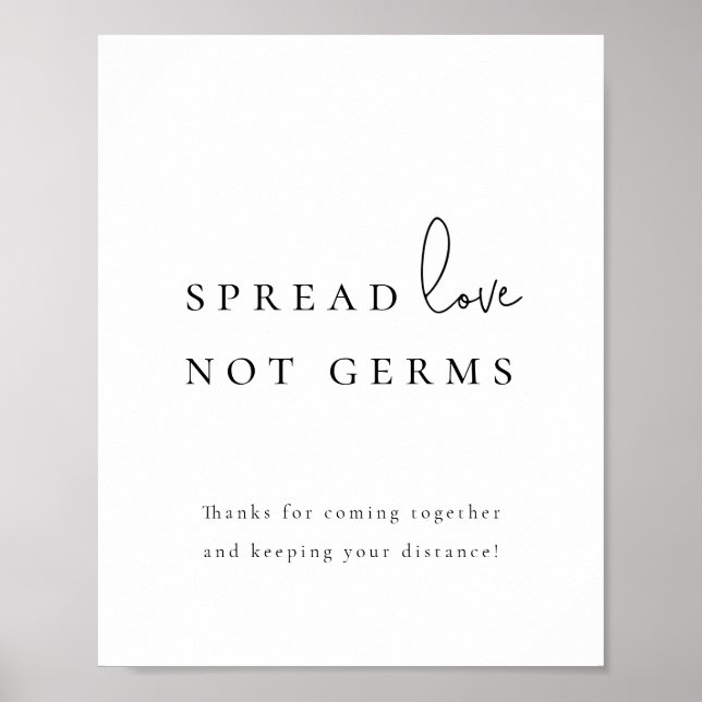 Spread Love Not Germs Sanitizer Station Wedding  P Poster (Front)