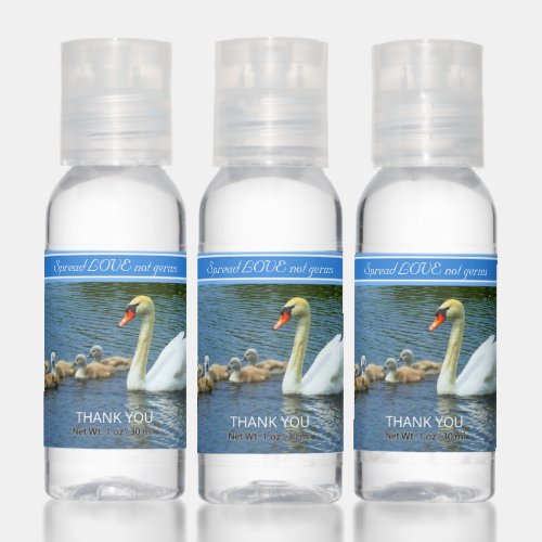 Spread Love not Germs Swan Lake Thank You Hand Sanitizer