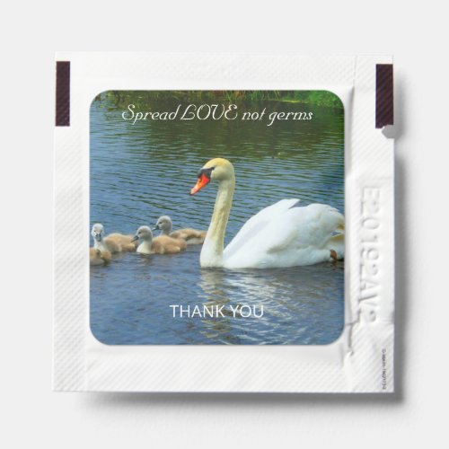 Spread Love not Germs Swan Lake Thank You Hand Sanitizer Packet