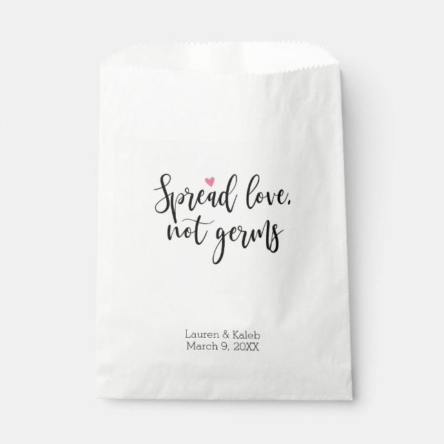 Spread Love Not Germs Wedding Favor Bags (Front)