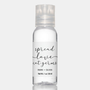 Spread Love Not Germs Wedding Hand Sanitizer