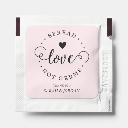 Spread Love Not Germs Wedding Hand Sanitizer Packet