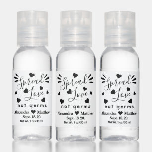 Spread Love Not Germs Wedding Personalized Hand Sanitizer