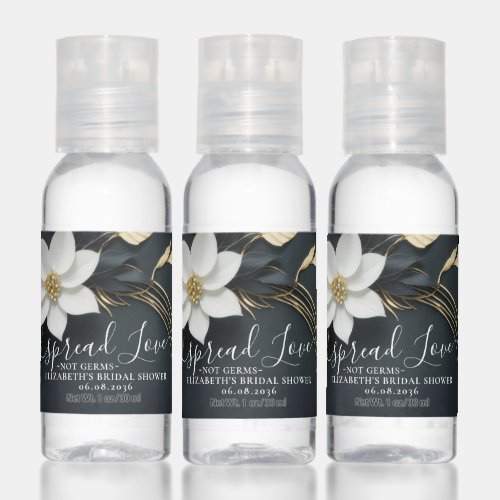 Spread Love Not Germs White Floral Wreath Wedding Hand Sanitizer