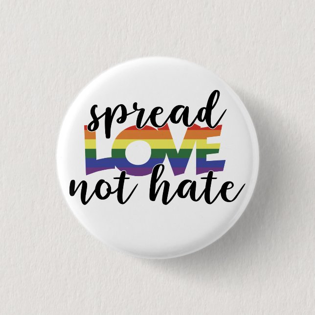 Spread Love Not Hate  Button (Front)