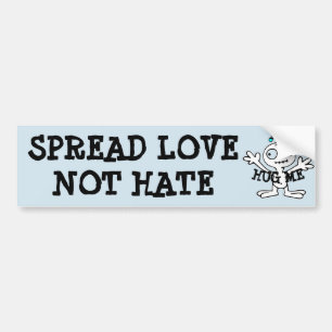 Spread Love Not Hate Hugs, Alien Bumper Sticker