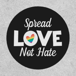 Spread Love not hate LGBT rainbow heart Patch