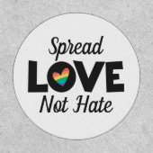 Spread Love not hate LGBTQ rainbow heart Patch (Front)