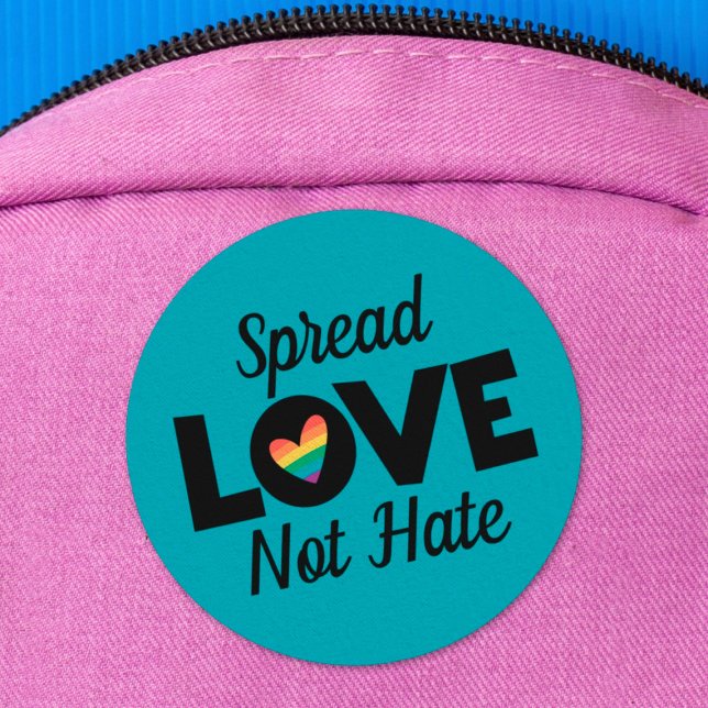 Spread Love not hate LGBTQ rainbow heart Patch (Creator Uploaded)