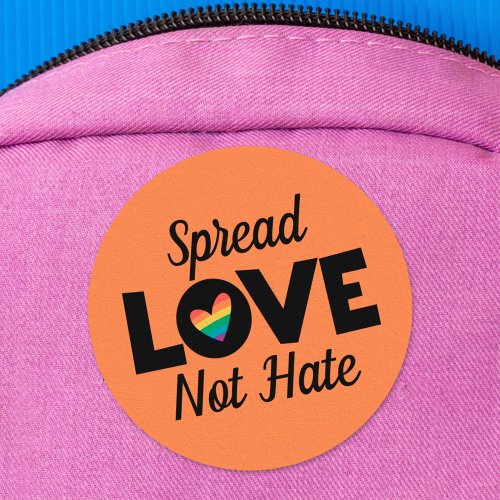 Spread Love not hate LGBTQ rainbow heart Patch