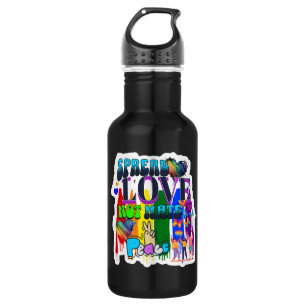Spread Love Not Hate   LGBTQI+ Pride Stainless Steel Water Bottle