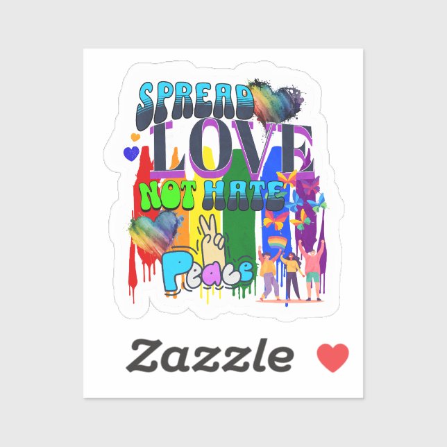 Spread Love Not Hate | LGBTQI+ Pride Sticker (Sheet)