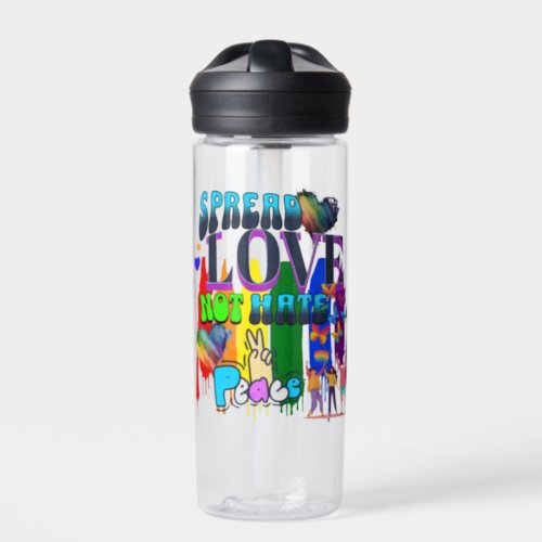 Spread Love Not Hate  LGBTQI Pride Water Bottle