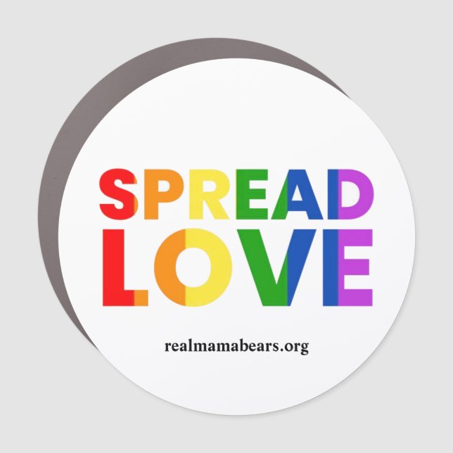 Spread Love Round Car Magnet (Front)