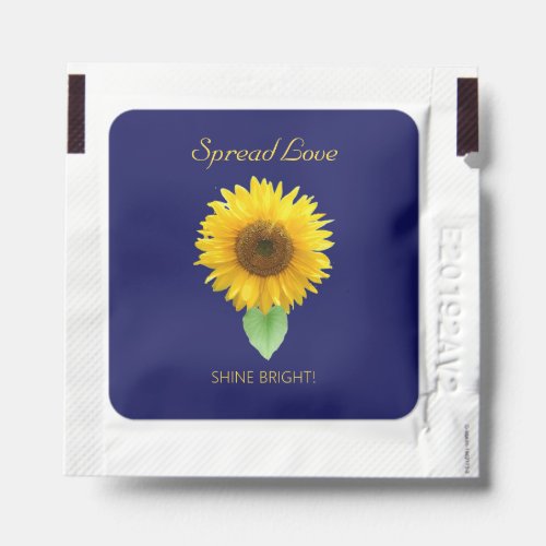 Spread Love  Shine Bright Sunflower on Navy Blue Hand Sanitizer Packet