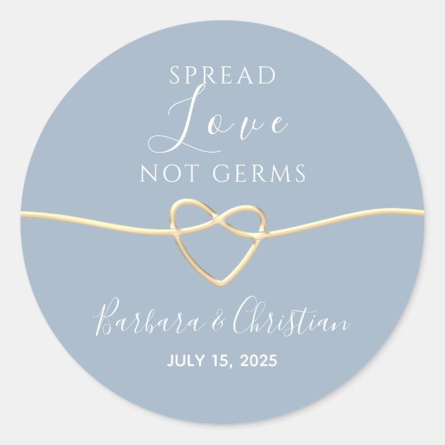 Spread Love Wedding Favor Classic Round Sticker (Front)