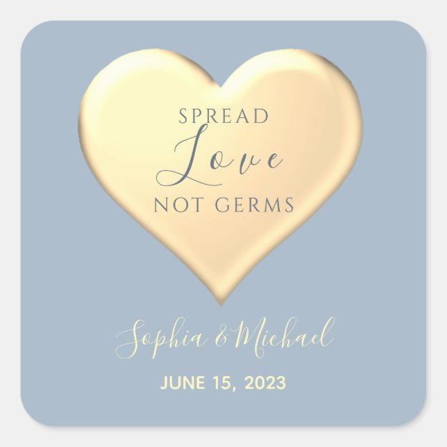Spread Love Wedding Favor Square Sticker (Front)