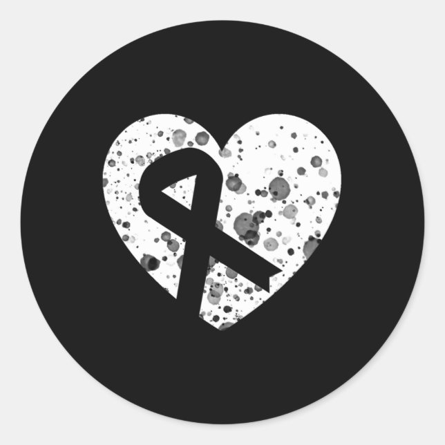 Spread Love With Graphic Heart And Ribbon Cancer  Classic Round Sticker (Front)