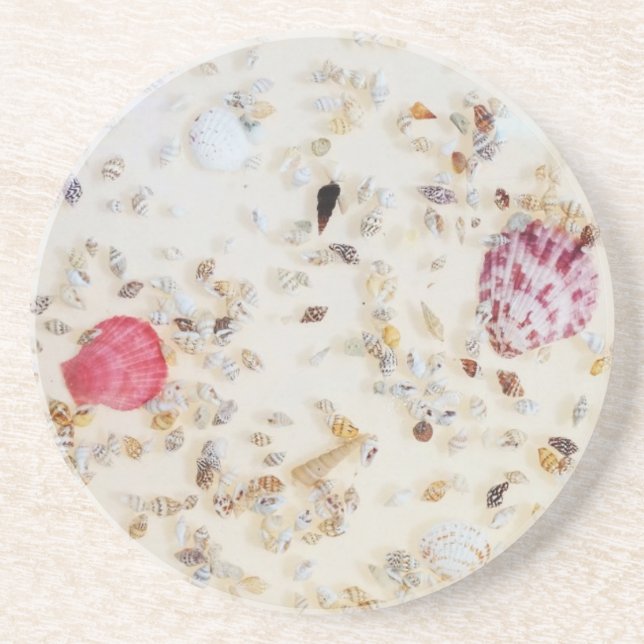 Spread of Colorful Tiny Seashells Coaster (Front)