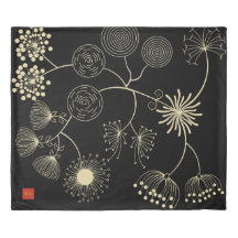 `Spread of Love` Golden Black Abstract Flowers