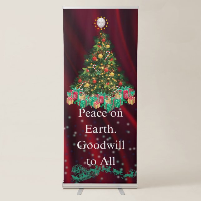 Spread Peace, Goodwill Vertical Retractable Banner (Front)