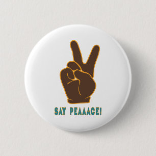 Spread Peace Not Fear Hand Sign Button