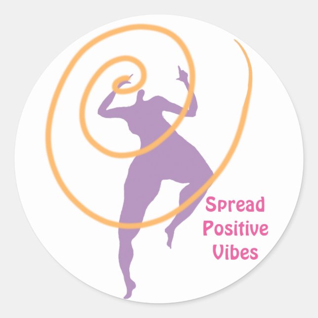 Spread Positive Vibes Classic Round Sticker (Front)
