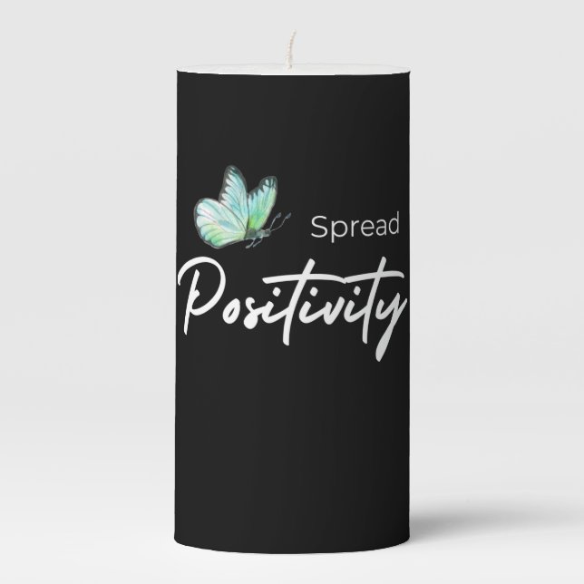 Spread Positivity Pillar Candle (Front)