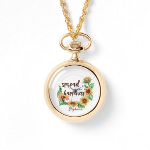 Spread Seeds of Happiness Personalized Name Watch