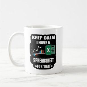 Spread Sheet Mug, Excel Mug Shortcut, Mug Excel,