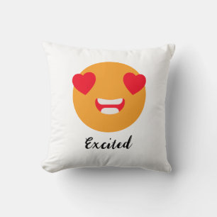 Spread Smiles on Emoji Day: Excited Emoji Throw Pillow