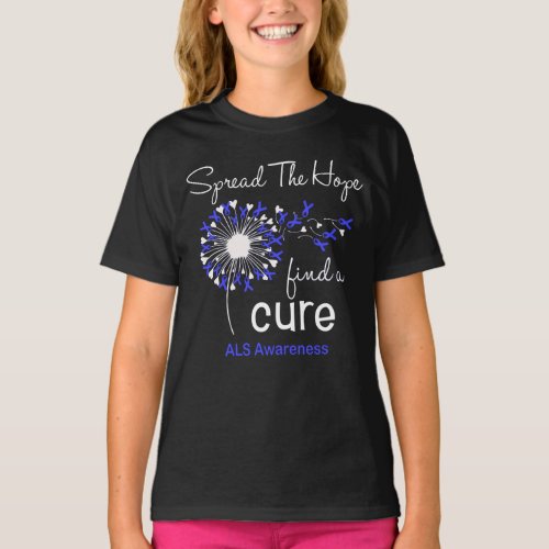 Spread The Hope Find A Cure ALS Awareness T_Shirt