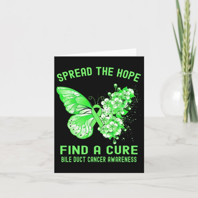 Spread The Hope Find A Cure Bile Duct Cancer Aware Card (Front)
