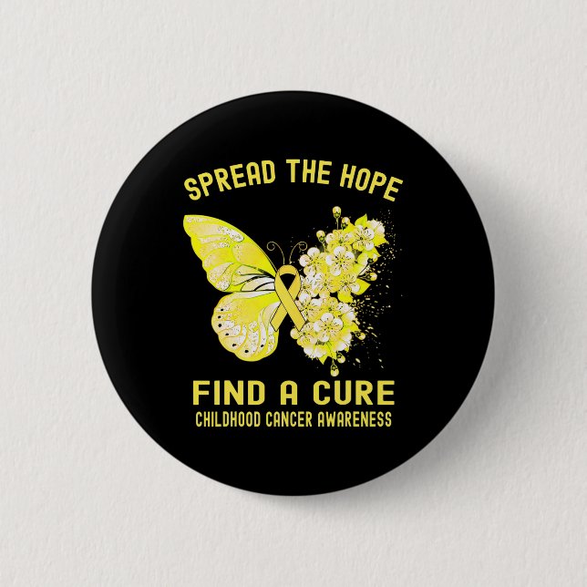Spread The Hope Find A Cure Childhood Cancer Aware Button (Front)