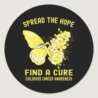 Spread The Hope Find A Cure Childhood Cancer Aware Classic Round Sticker