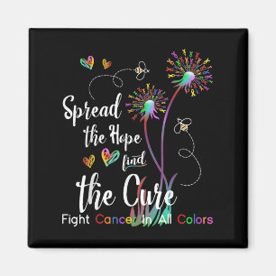 Spread The Hope Find The Cure Fight Cancer Spread Magnet