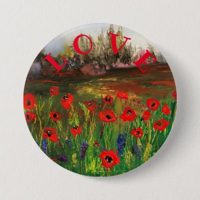 Spread The Love, Beautiful Love of Poppies Button