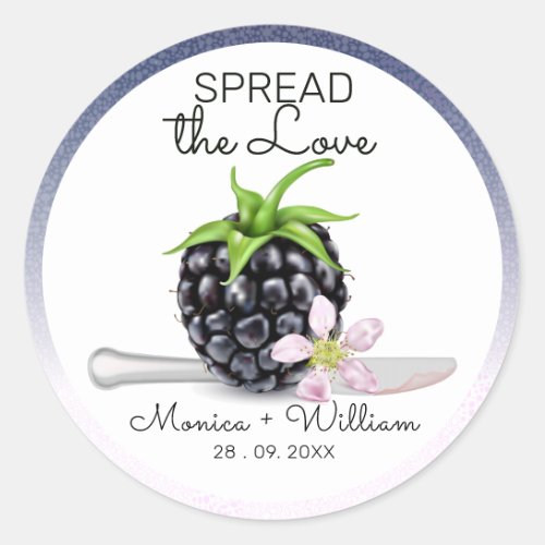 Spread the Love Blackberry Jam Wedding Classic Round Sticker