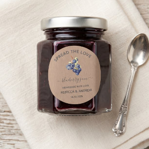 Spread The Love Blueberry Jam Kraft Paper Favor Classic Round Sticker