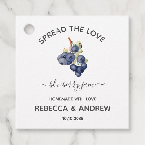 Spread The Love blueberry Jam Wedding  Favor Tags