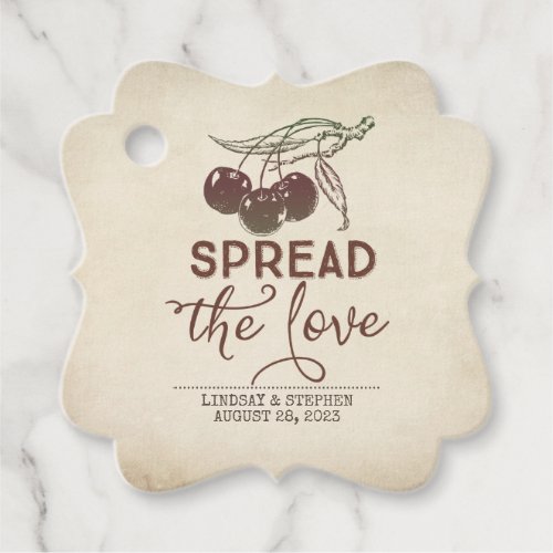 Spread The Love Cherry Wedding Favor Tags