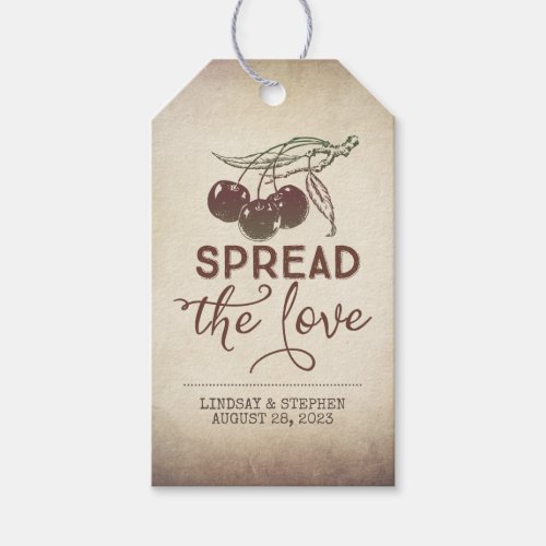 Spread the Love Cherry Wedding Jam Gift Tags