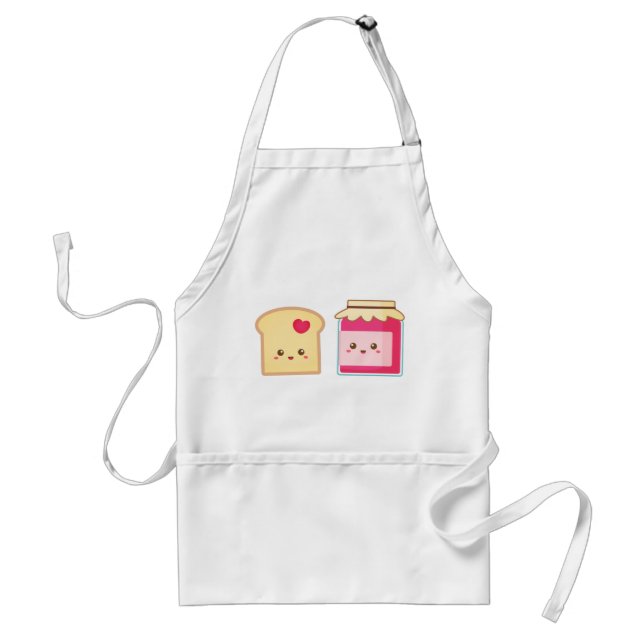 Spread the Love Cute Toast and Jam Apron (Front)