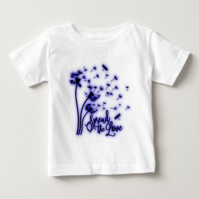 Spread The Love Dandelions and Dragonflies Baby T-Shirt (Front)